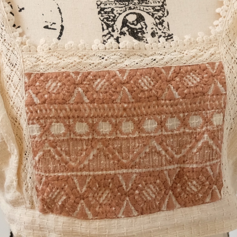 Free People Bohemian embroidered crochet lace insert VACATION PERFECTION - Picture 15 of 16